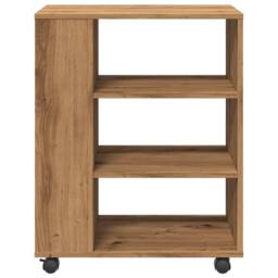 Berkfield Home Rolling Cabinet Artisan Oak 60x35x75 cm Engineered Wood in Brown - Size: 60 x 35 x 75 cm - thumbnail 5