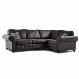 Snugg Furniture UK Limited Oakland L Shaped 4 Seater Suede Leather Corner Sofa in Black - thumbnail 1