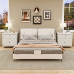 Costway 3-Drawer Dresser Modern Style Chest of Drawers in White - thumbnail 6