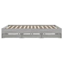 Berkfield Home Bed Frame w/Drawers Frame Grey Sonoma 180x200 cm Super King - thumbnail 7