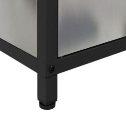 Berkfield Home Kitchen Storage Cabinet with Shelf with Storage with Door Silver Stainless steel - thumbnail 9