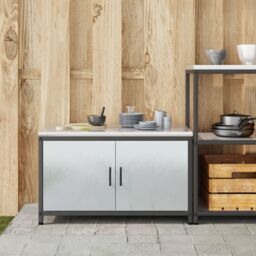 Berkfield Home Kitchen Storage Cabinet with Shelf with Storage with Door Silver Stainless steel - thumbnail 4