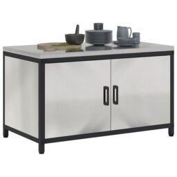 Berkfield Home Kitchen Storage Cabinet with Shelf with Storage with Door Silver Stainless steel - thumbnail 3