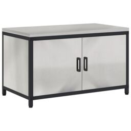 Berkfield Home Kitchen Storage Cabinet with Shelf with Storage with Door Silver Stainless steel - thumbnail 2