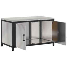 Berkfield Home Kitchen Storage Cabinet with Shelf with Storage with Door Silver Stainless steel - thumbnail 5