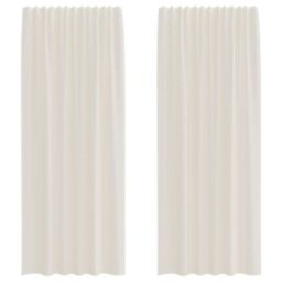 Berkfield Home Voile Curtains with Rod Pockets 2 pcs Cream - thumbnail 2