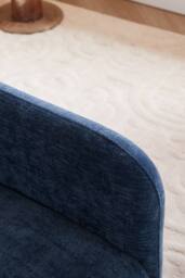 Living and Home Chenille Modern Accent Chair with Lumbar Pillow in Blue - thumbnail 9