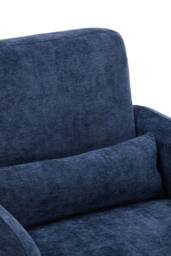 Living and Home Chenille Modern Accent Chair with Lumbar Pillow in Blue - thumbnail 6