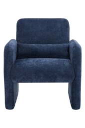 Living and Home Chenille Modern Accent Chair with Lumbar Pillow in Blue - thumbnail 5