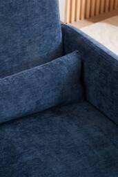 Living and Home Chenille Modern Accent Chair with Lumbar Pillow in Blue - thumbnail 7