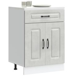 Berkfield Home Kitchen Base Cabinet Kalmar Concrete Grey Engineered Wood - thumbnail 1