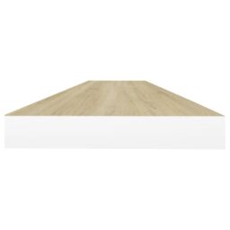 Berkfield Home Floating Wall Shelves 4 pcs Oak & White 90x23.5x3.8 cm MDF in Brown - thumbnail 6