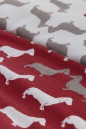 Fusion 'Dudley Dog Love' 100% Brushed Cotton Duvet Cover Set in Red - Size: King - thumbnail 2