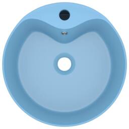 Berkfield Home Luxury Wash Basin with Overflow Matt Light Blue 36x13 cm Ceramic - thumbnail 3
