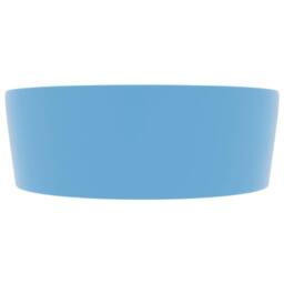 Berkfield Home Luxury Wash Basin with Overflow Matt Light Blue 36x13 cm Ceramic - thumbnail 4