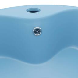 Berkfield Home Luxury Wash Basin with Overflow Matt Light Blue 36x13 cm Ceramic - thumbnail 5