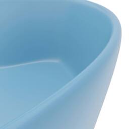 Berkfield Home Luxury Wash Basin with Overflow Matt Light Blue 36x13 cm Ceramic - thumbnail 6