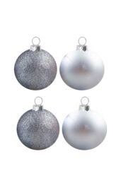 VFM e-Store Christmas Bauble Decoration Hanging Tree Ornament X 4 10cm Silver - thumbnail 1