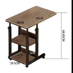 FORGEVIO Side Table End Desk Adjustable Laptop Stand Sofa Breakfast Tray in Brown - thumbnail 2