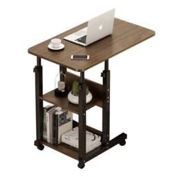 FORGEVIO Side Table End Desk Adjustable Laptop Stand Sofa Breakfast Tray in Brown - thumbnail 1