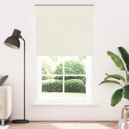 Berkfield Home Roller Blind Blackout Off-White 140x210 cm Fabric Width 136.6 cm Polyester in White - thumbnail 2