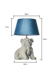 BHS Lighting Boris Bulldog Table Lamp in Teal - thumbnail 5