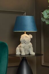 BHS Lighting Boris Bulldog Table Lamp in Teal - thumbnail 4