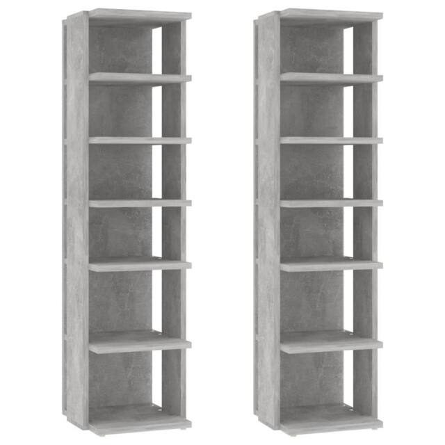 Berkfield Home Shoe Cabinets 2 pcs Concrete Grey 25x27x102 cm - Size: 25 x 27 x 102 cm - image 1