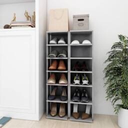 Berkfield Home Shoe Cabinets 2 pcs Concrete Grey 25x27x102 cm - Size: 25 x 27 x 102 cm - thumbnail 2