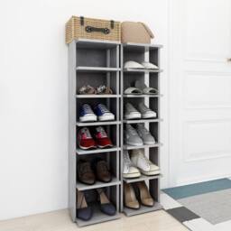 Berkfield Home Shoe Cabinets 2 pcs Concrete Grey 25x27x102 cm - Size: 25 x 27 x 102 cm - thumbnail 3