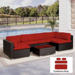 SPETLEK Garden Rattan Sofa Set Cushion Polyester Cover Red - Size: 100 cm x 190 cm - thumbnail 2