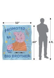"Hasbro Peppa Pig George Pig Promoted To Big Brother Silky Touch Blanket 50"" x 60"" in White" - thumbnail 5