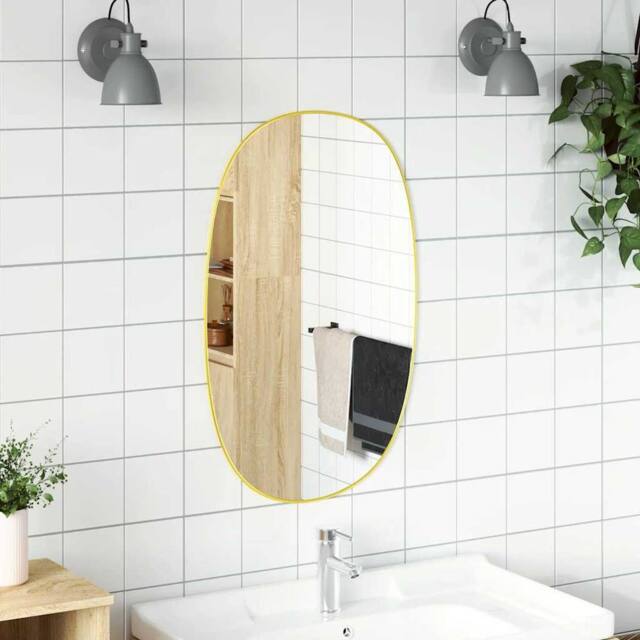 Berkfield Home Wall Mirror Gold 70x45 cm - image 1