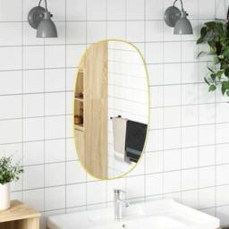 Berkfield Home Wall Mirror Gold 70x45 cm - thumbnail 1