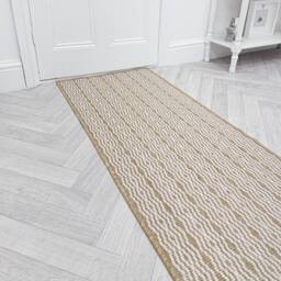 runrug Carpet Runner Rug - Indoor/Outdoor, Reversible, 2mm - 'Cable' in Brown - Size: 60 cm x 420 cm
