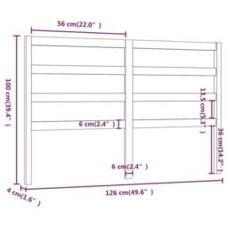 Berkfield Home Beautiful Bed Headboard Black 126x4x100 cm Solid Wood Pine - Size: 126 x 4 x 100 cm - thumbnail 6