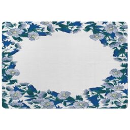 Benjamin Tate Design Winter Blue Flowers Rug in Natural - Size: Large - thumbnail 1