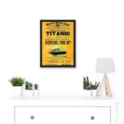 Artery8 Titanic Advertising Poster White Star Line Ocean Liner A4 Artwork Framed Wall Art Print in Black - thumbnail 2