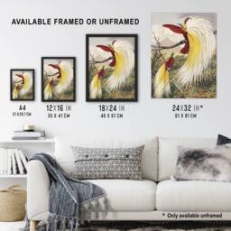 "Artery8 Bird Paradise Exotic B. Fawcett Vintage Wall Art Print Poster - Size: W24"" x H32""" - thumbnail 3