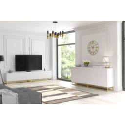 Mex Furniture LTD TV Unit Ripple Duo 200cm - White with Fluted Doors - thumbnail 8