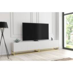 Mex Furniture LTD TV Unit Ripple Duo 200cm - White with Fluted Doors - thumbnail 7