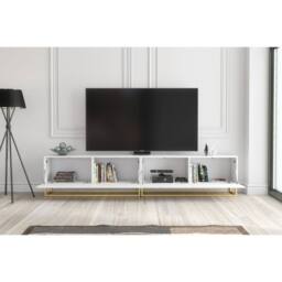 Mex Furniture LTD TV Unit Ripple Duo 200cm - White with Fluted Doors - thumbnail 4