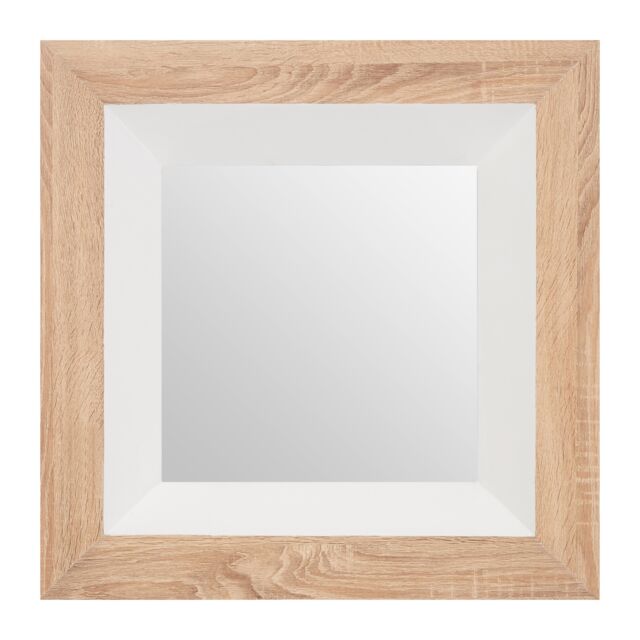 Orsina Roxy White Gloss Wood Wall Mirror in Natural - image 1