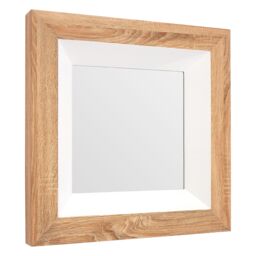 Orsina Roxy White Gloss Wood Wall Mirror in Natural - thumbnail 2