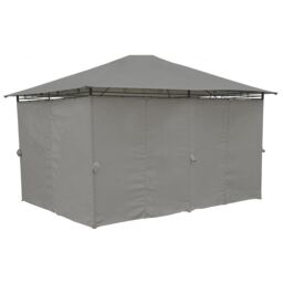 Charles Bentley 3m x 4m Steel Art Large Gazebo With Side Curtains Grey - thumbnail 2