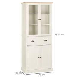 Wyld Haus Cream White 5 Tier Kitchen Pantry Cupboard Adjustable Shelves Drawer - thumbnail 4