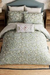 Sanderson 'Damson Blossom' Cotton Duvet Cover Set in Light Blue - Size: Single - thumbnail 4