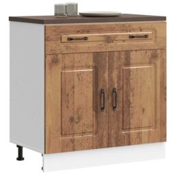 Berkfield Home Kitchen Base Cabinet Kalmar Old Wood Engineered Wood in Brown - thumbnail 1