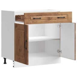 Berkfield Home Kitchen Base Cabinet Kalmar Old Wood Engineered Wood in Brown - thumbnail 5