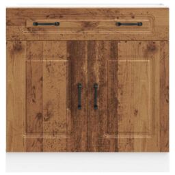 Berkfield Home Kitchen Base Cabinet Kalmar Old Wood Engineered Wood in Brown - thumbnail 4
